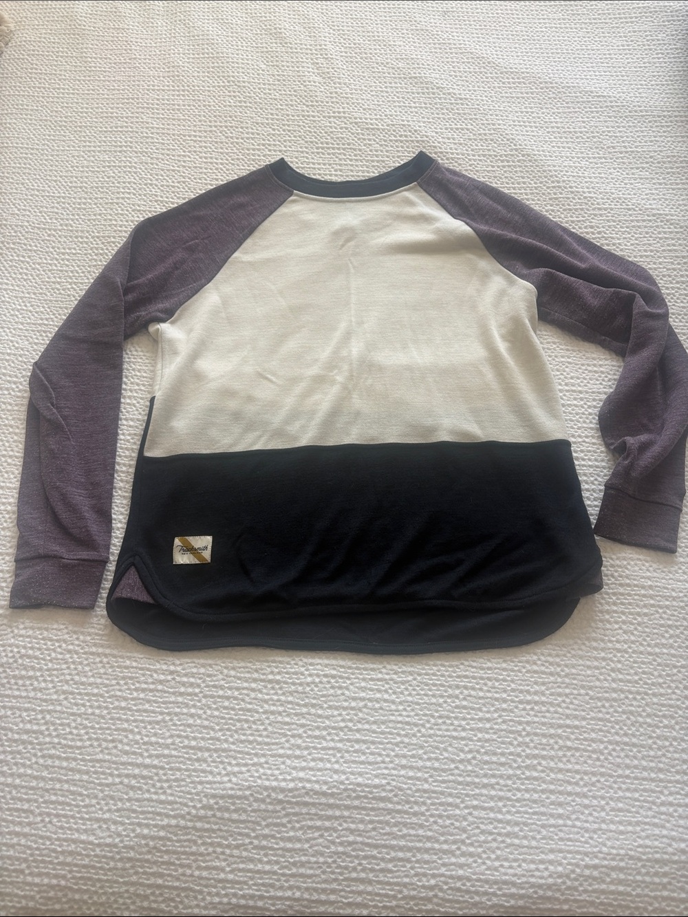 Tracksmith Cream & Black Raglan Pullover